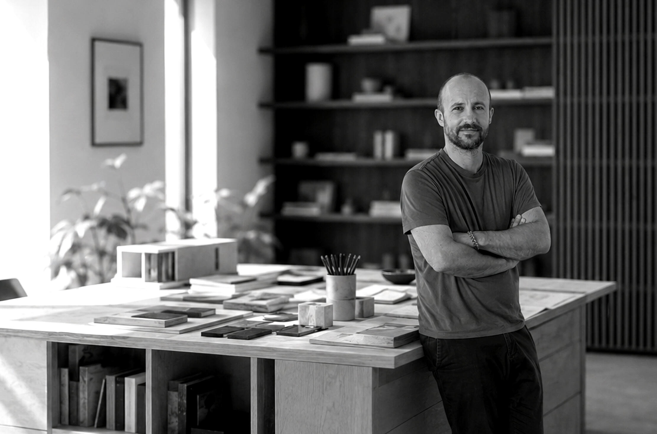 David Baille - Designer d'espaces - Le Point Cuisine, Aix-en-Provence David Baille, designer d'espaces spécialisé en conception de cuisine, dans son atelier à Aix-en-Provence